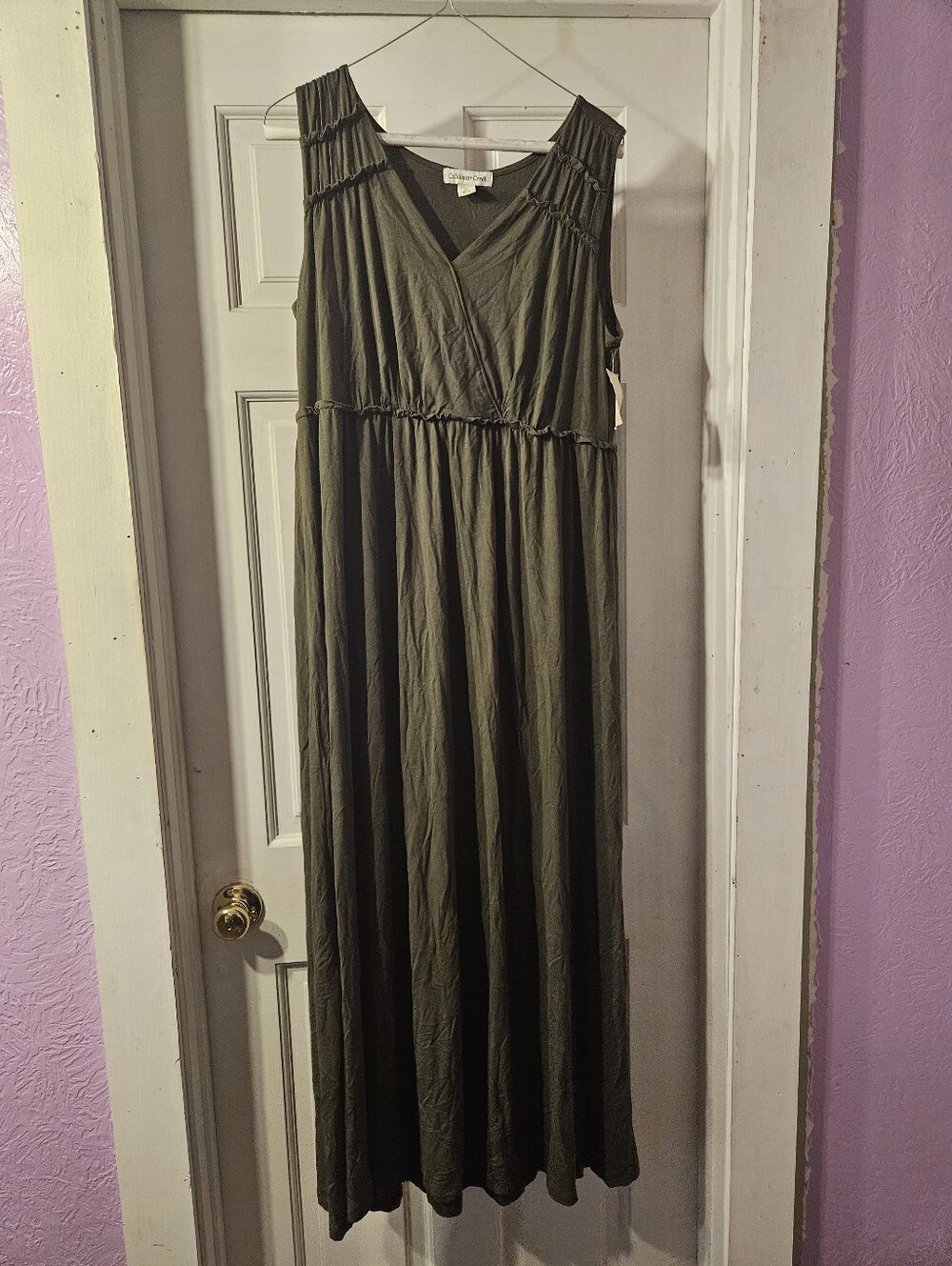 Coldwater Creek Olive Green Sleeveless Maxi Dress - Picture 4 of 11